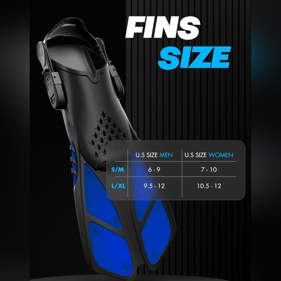 COZIA DESIGN Snorkeling Gear for Adults with Fins sz XL - Picture 3 of 8